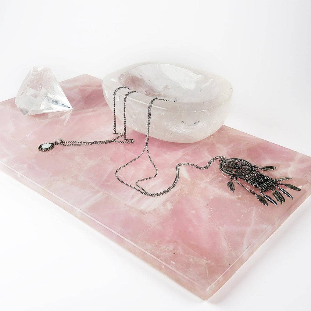 Bandeja de Cuarzo Rosa Bandeja Rectangular 21 x 35 cm