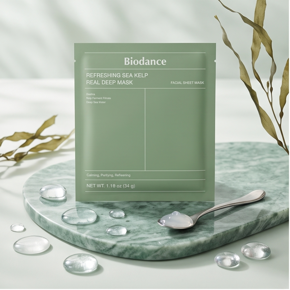 Detalle del envase de la Biodance Refreshing Sea Kelp Real Deep Mask