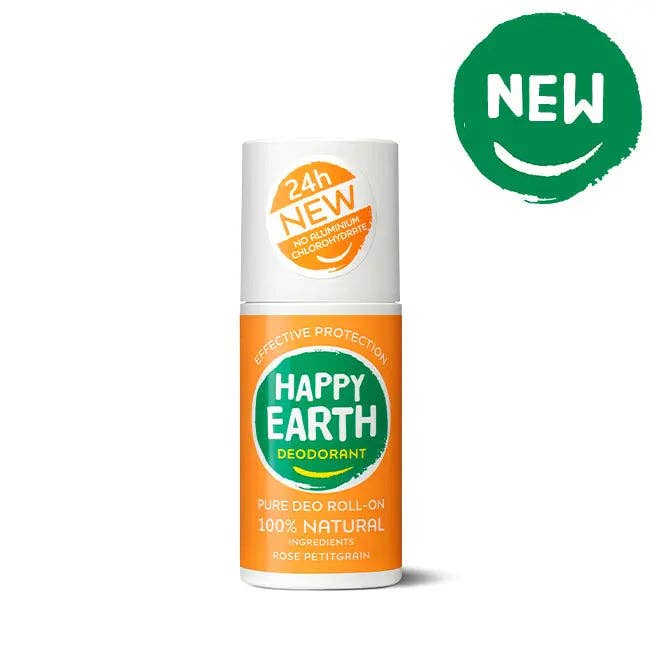 Happy Earth - Desodorante Natural en Roll-On Rosa Petitgrain