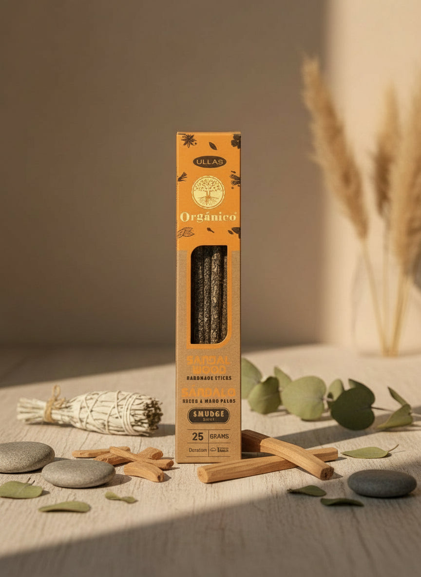 Ullaso Organic Sandalwood Incense – Smudge Artisan Sticks 25g