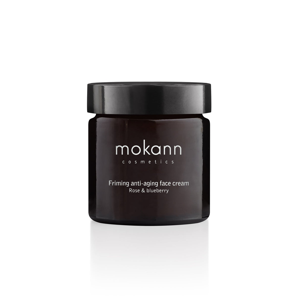 Envase de Mokann Crema facial reafirmante Rosa y Arándano 60 ml
