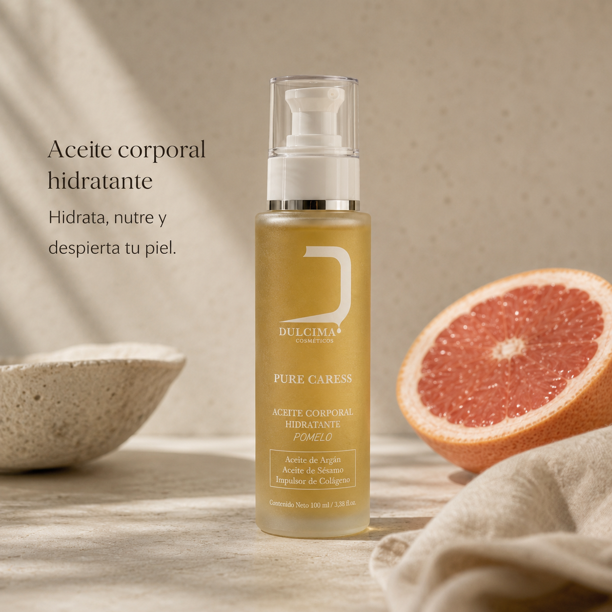 Pure Caress Perfumed · Aceite Corporal Hidratante Perfumado 100 ml — Dulcima