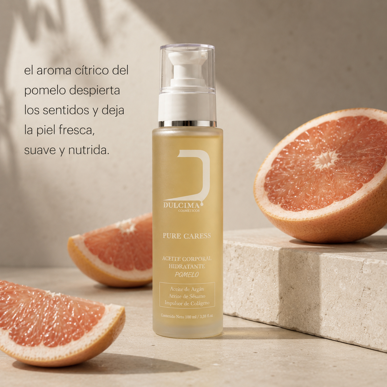 Pure Caress Pomelo · Aceite Corporal Hidratante 100 ml — Dulcima