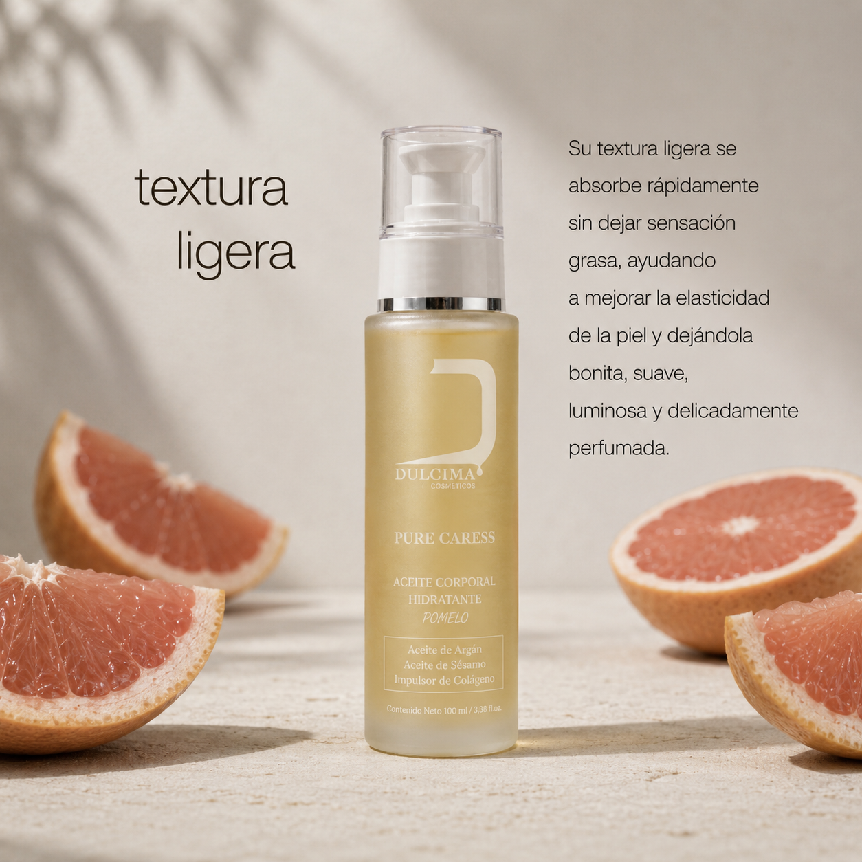 Pure Caress Pomelo · Aceite Corporal Hidratante 100 ml — Dulcima