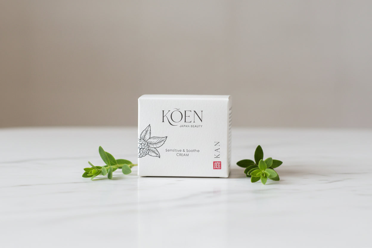 Crema hidratante KAN Sensitive & Soothe de KÕEN Japan Beauty para el cuidado de pieles reactivas y sensibles en Biovardi.