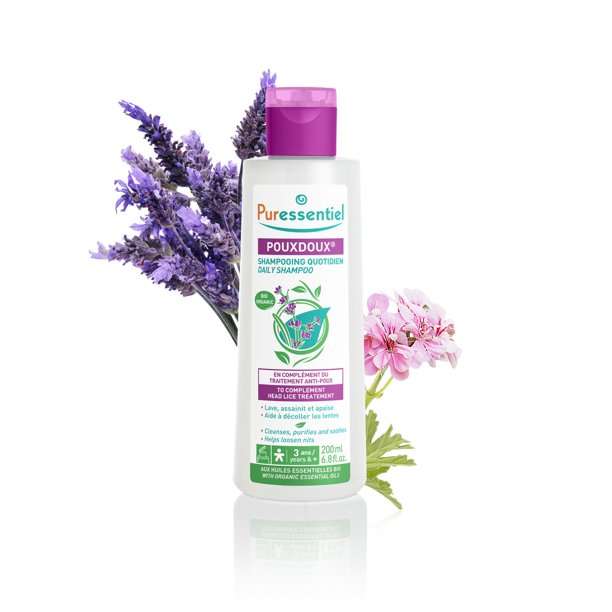 Envase de Puressentiel Pouxdoux Champú diario Bio 200 ml