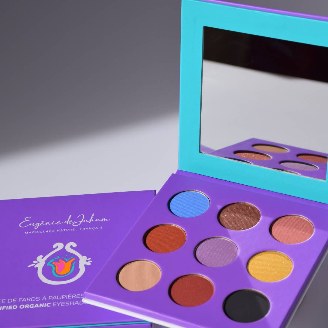 Paleta de sombras de ojos certificadas orgánicas y veganas