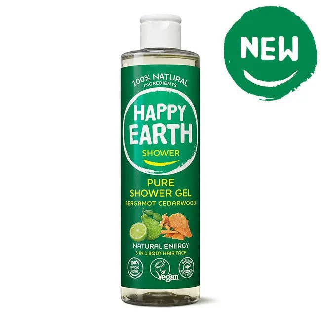 Happy Earth - Natural Bergamot Cedar Shower Gel