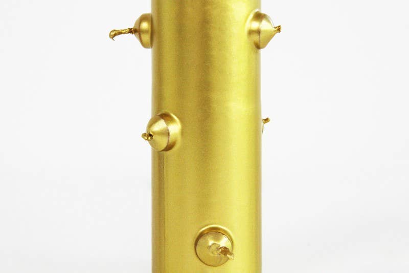 Velón 7 Mechas Grande Dorado