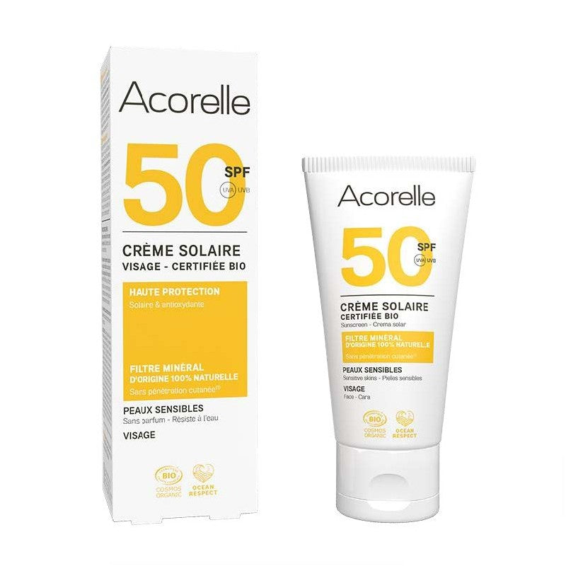 Crema solar facial SPF 50- 50 ml - ACORELLE | protección solar (foto 1)