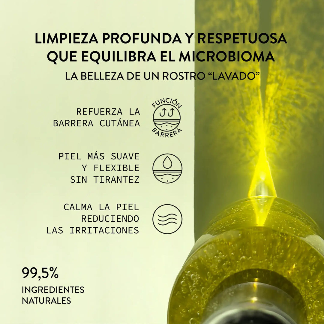 Beneficios Limpiador Facial Prabióticos: equilibra microbioma, refuerza barrera cutánea, piel más suave | Biovardi