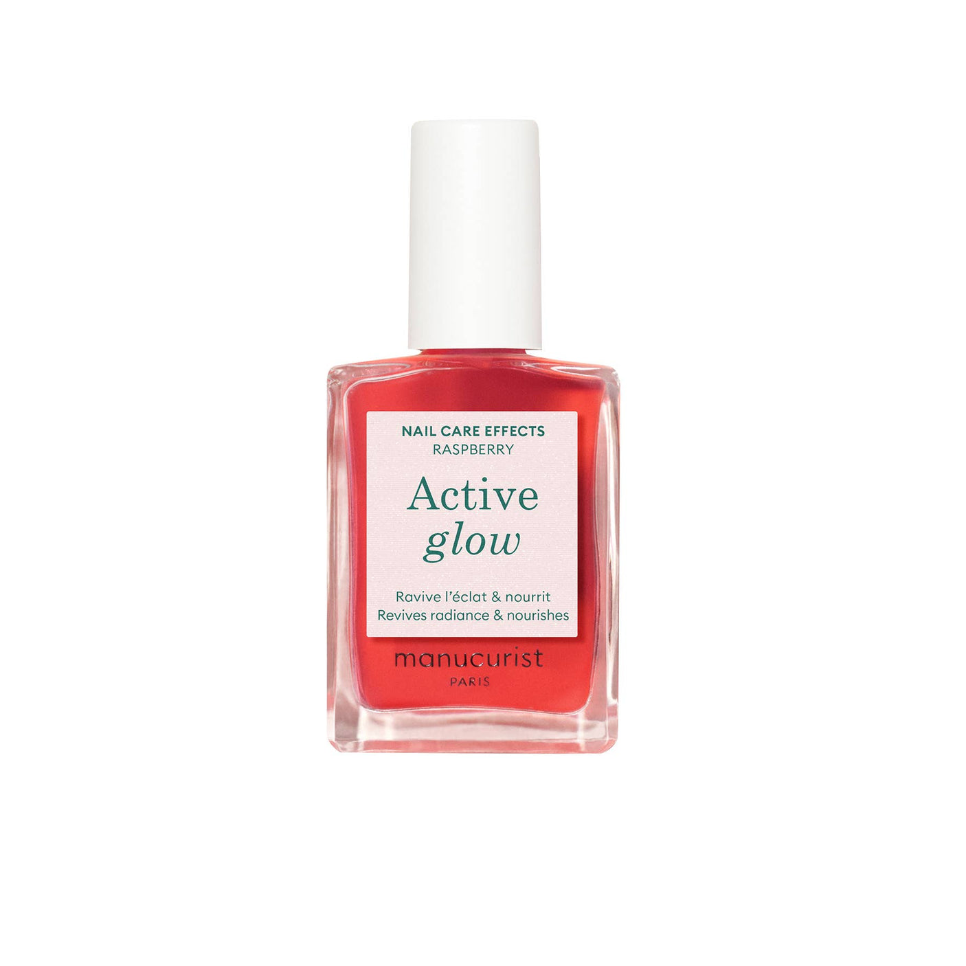 Esmalte perfeccionador Active Glow Raspberry de Manucurist para un brillo rosado natural en Biovardi.