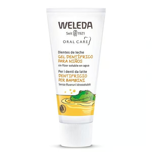 Envase de Weleda Gel dentífrico infantil sin flúor 50 ml