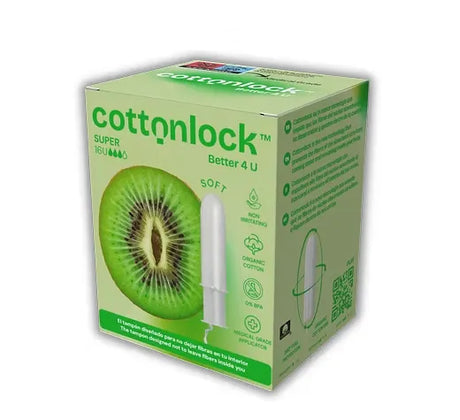 Algodón orgánico certificado usado en los tampones Cottonlock™ para mayor pureza y seguridad.