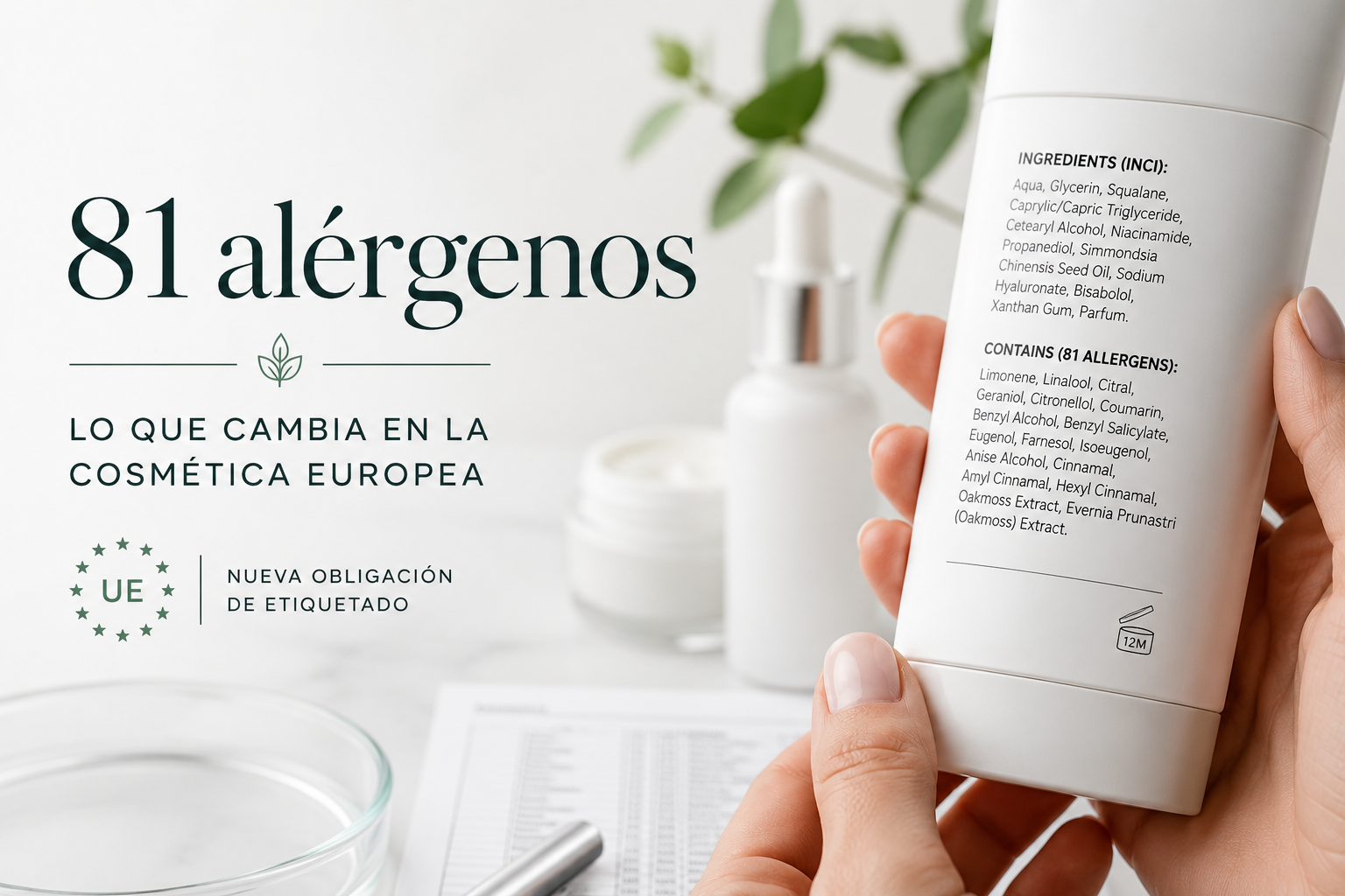 La UE obliga a etiquetar 81 alérgenos en cosmética