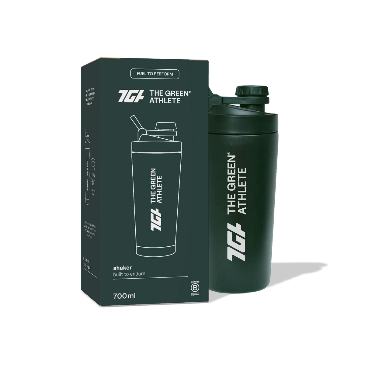 Shaker The Green Athlete de acero inoxidable 700 ml, exclusivo regalo
