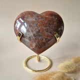XXL Piedra Preciosa Gran Corazón de Cuarzo de Fuego -753 gramos Cuarzo Hematoide