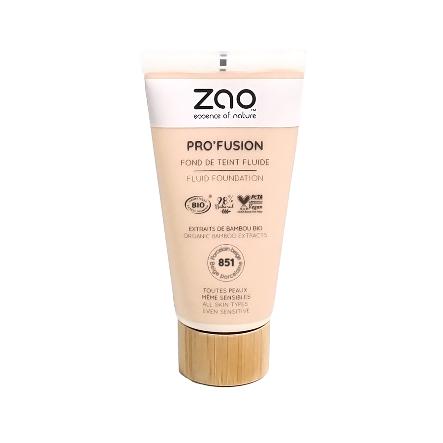 ZAO Pro’Fusion Base de maquillaje fluida Bio 30 ml - 851 Beige Porcelana