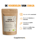 Cupplement - Champiñones Chaga en polvo orgánicos - 60 gramos - Cuchara gratis