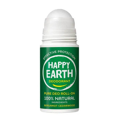 Happy Earth - Desodorante Natural en Roll-On Bergamota y Cedro