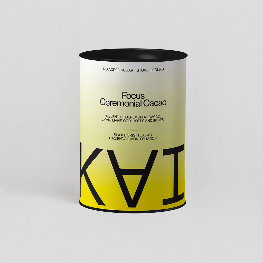 Focus Ceremonial Cacao: a blend of ceremonial cacao, lion's mane, cordyceps, and spices