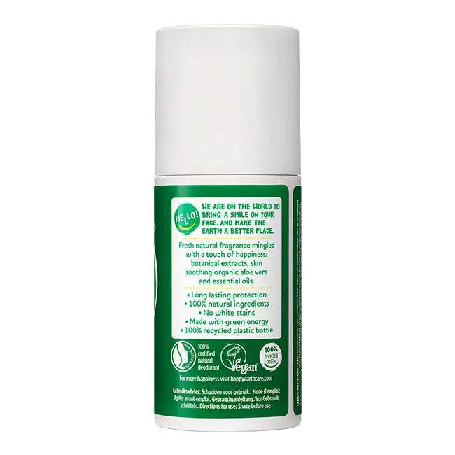 Happy Earth - Desodorante Natural en Roll-On Bergamota y Cedro