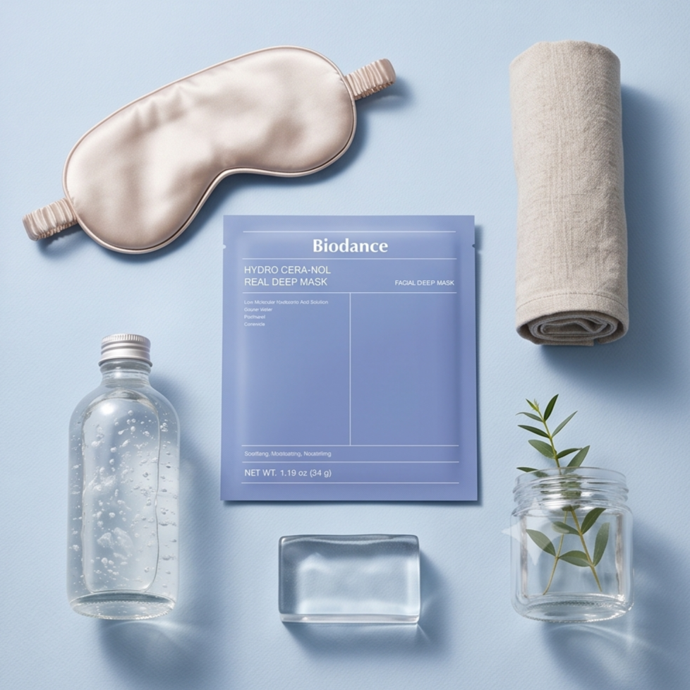 Mascarilla Biodance Hydro Cera-Nol aplicada sobre el rostro