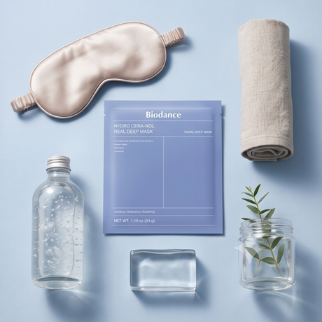 Mascarilla Biodance Hydro Cera-Nol aplicada sobre el rostro