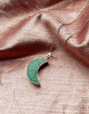 Crescent Moon Gemstone Amazonite Pendant