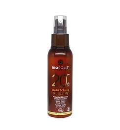 Envase de Biosolis Aceite solar en spray SPF20 100 ml