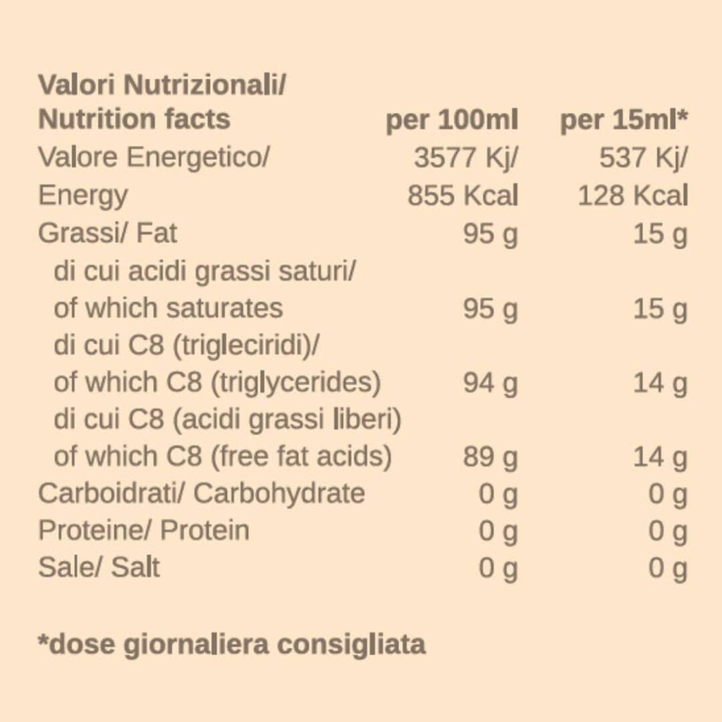 ACEITE MCT C8 PURO DE 500 ML