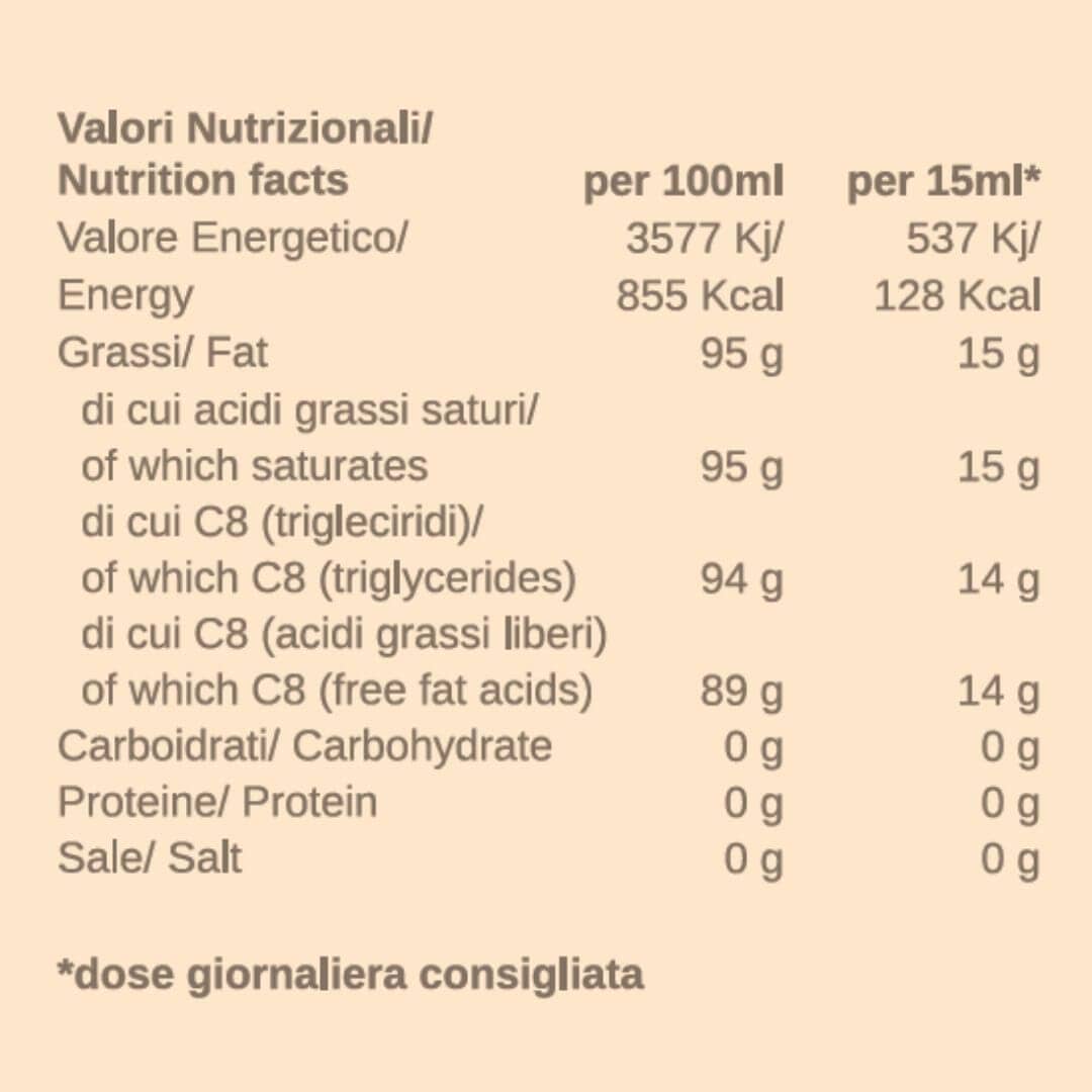 ACEITE MCT C8 PURO DE 500 ML
