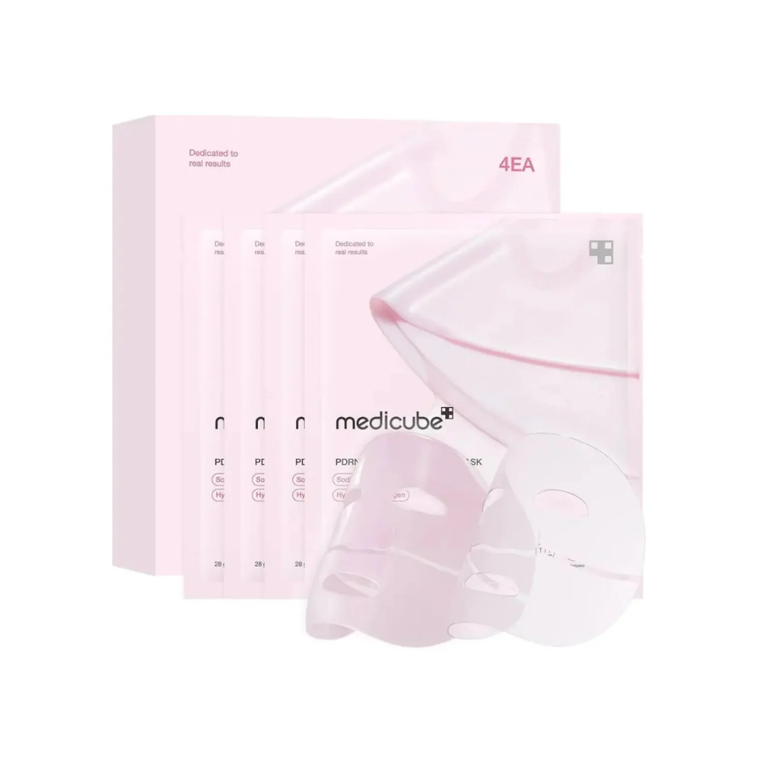 Medicube PDRN Pink Collagen Gel Mask pack de 4 mascarillas de hidrogel rosa