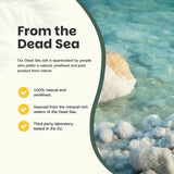 Sal del Mar Muerto 100 % natural y sin refinar, analizada por laboratorio independiente en la UE