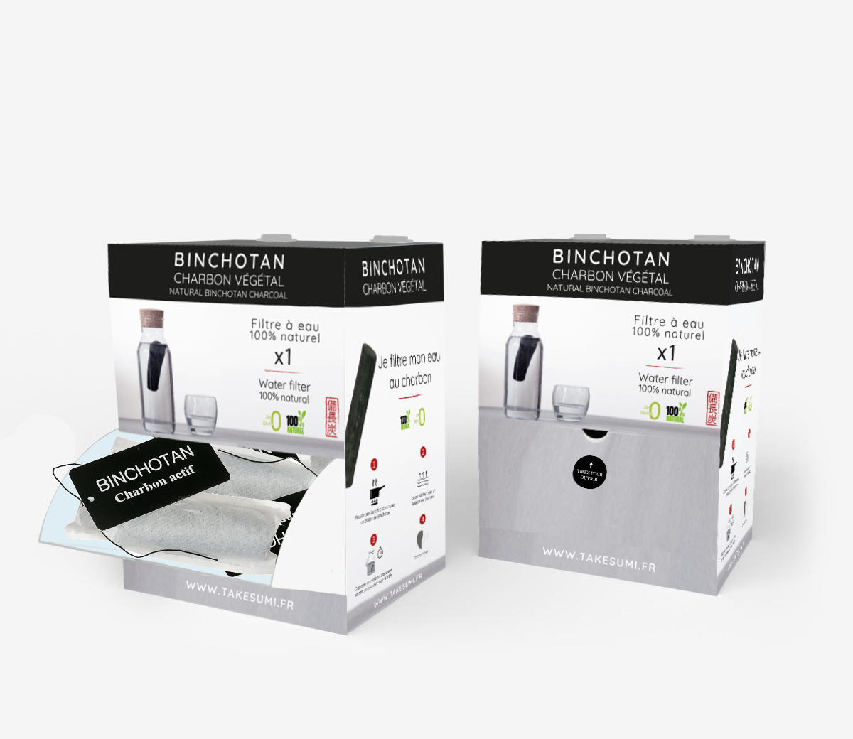 Filtro de agua de carbón japonés Binchotan