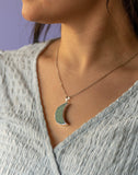 Crescent Moon Gemstone Amazonite Pendant