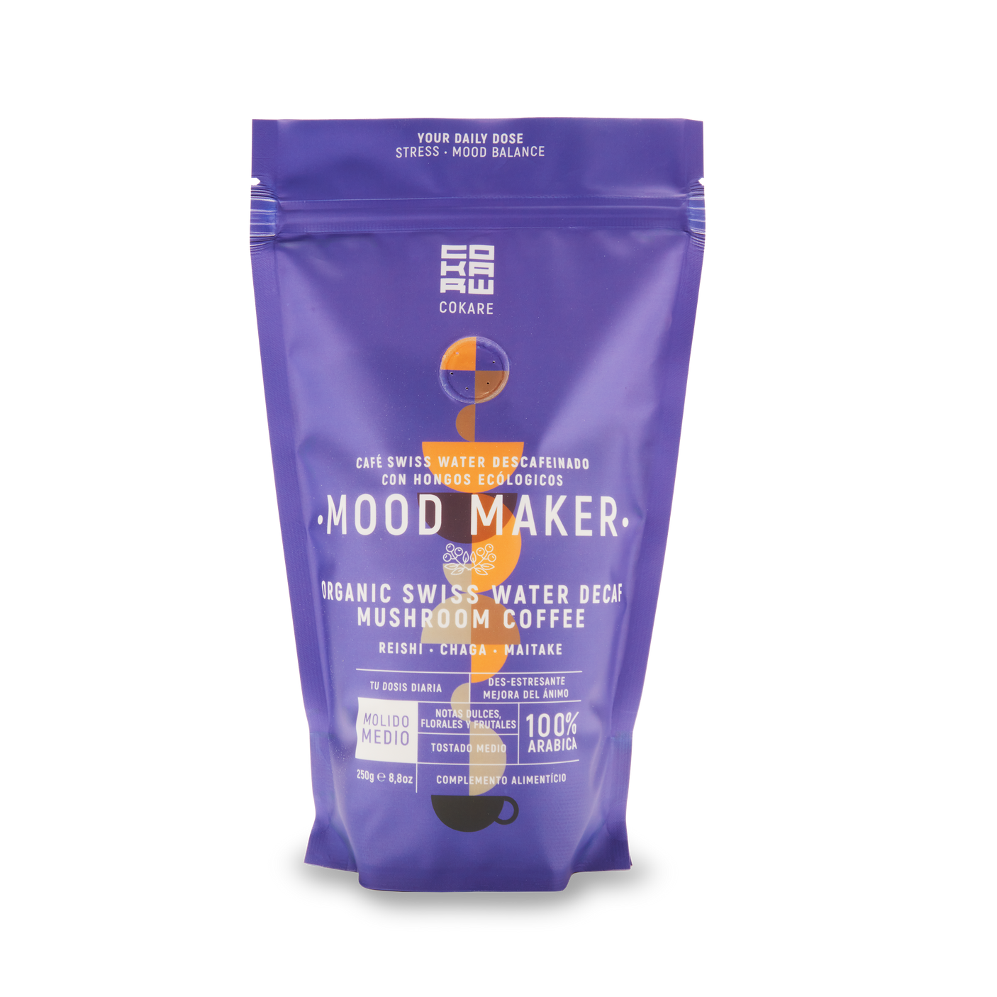 COKARE Conscious care - MOOD MAKER DECAF COFFEE – Organic Swiss water Decaf with Reishi, Chaga &amp; Maitake