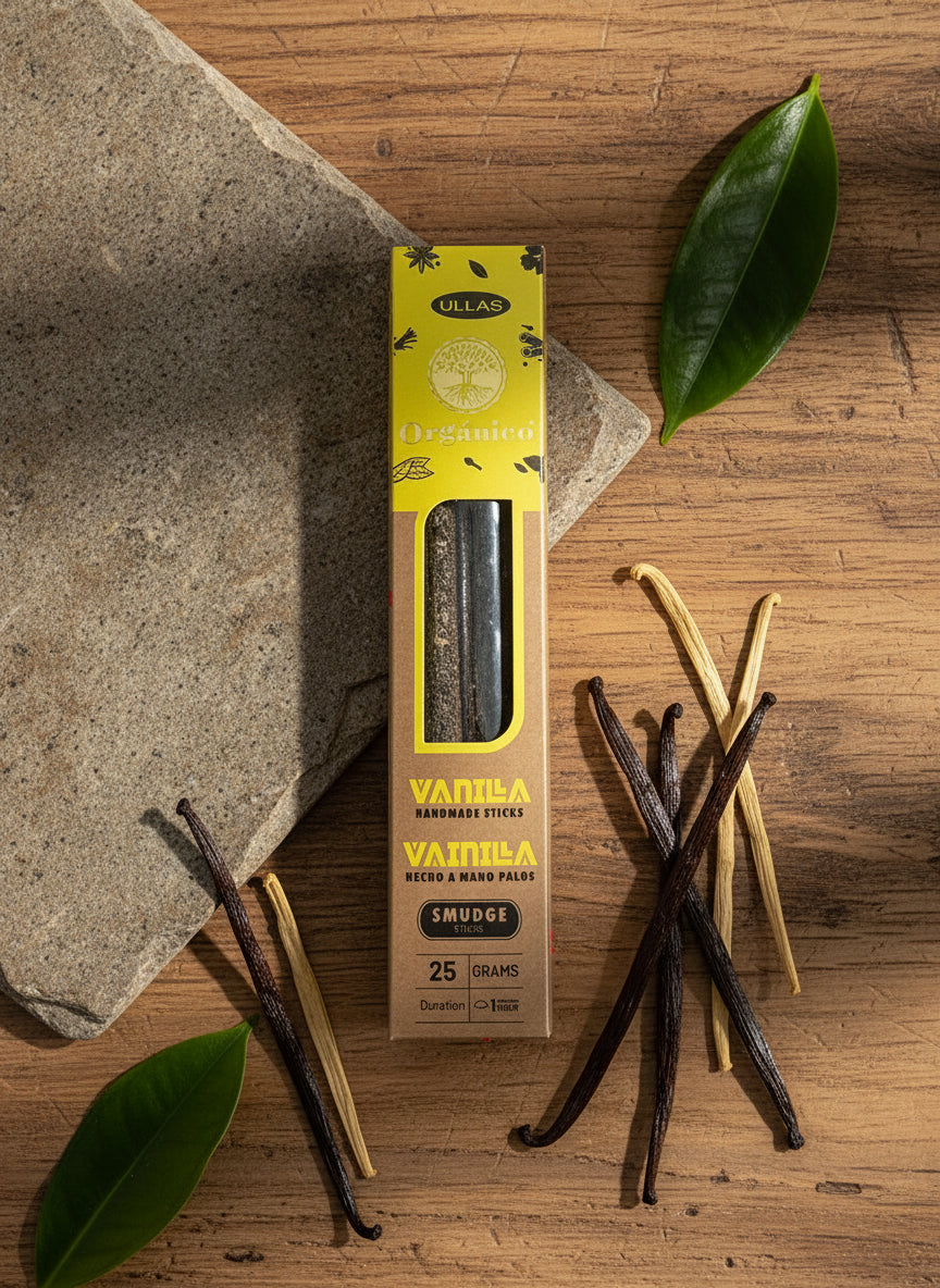 Incienso Orgánico de Vainilla Ullas – Palos Artesanales 25 g