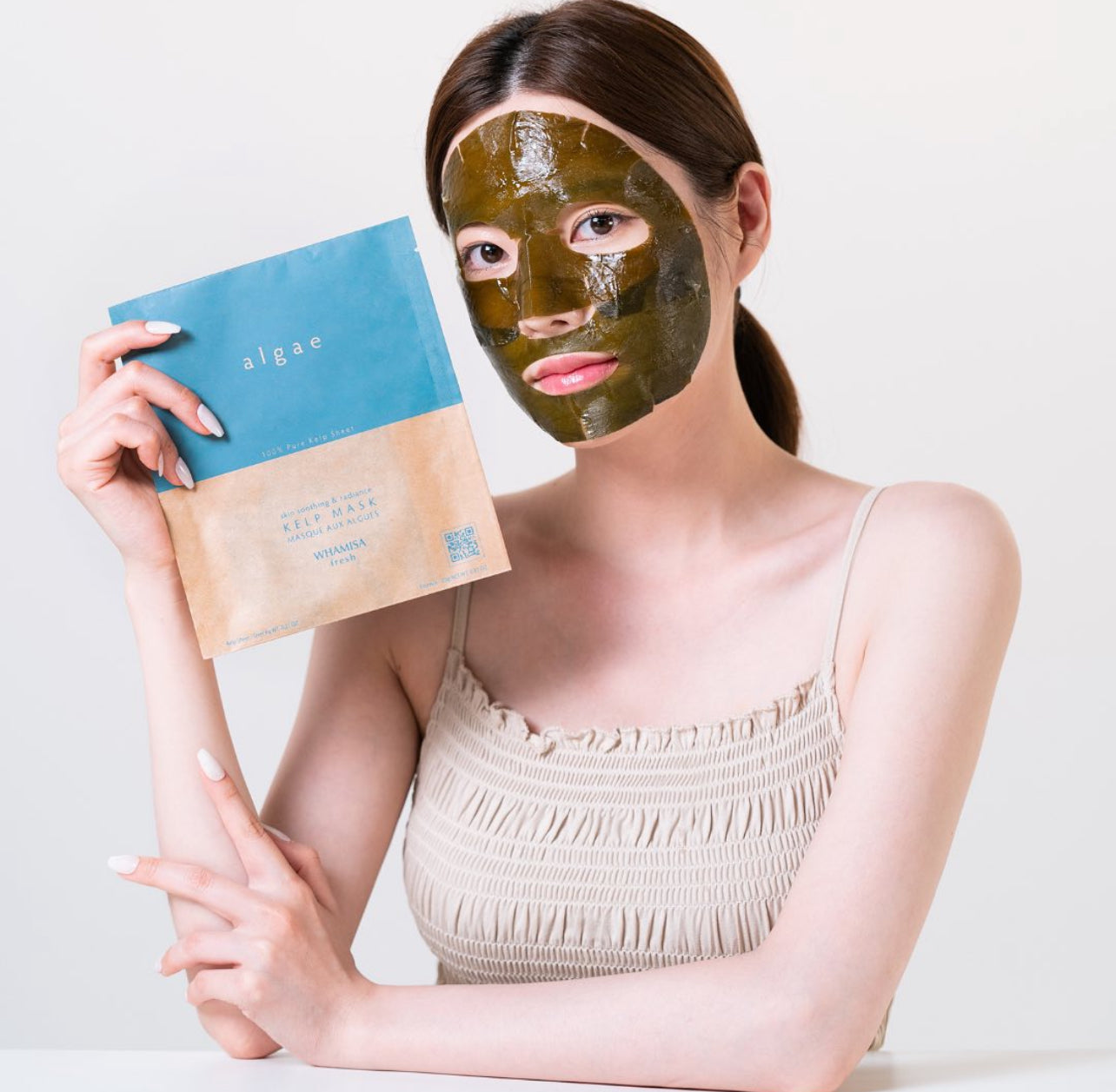 Mascarilla facial de hojas de alga Kelp 1 unidad - Whamisa Organic | Sheet mask (foto 1)