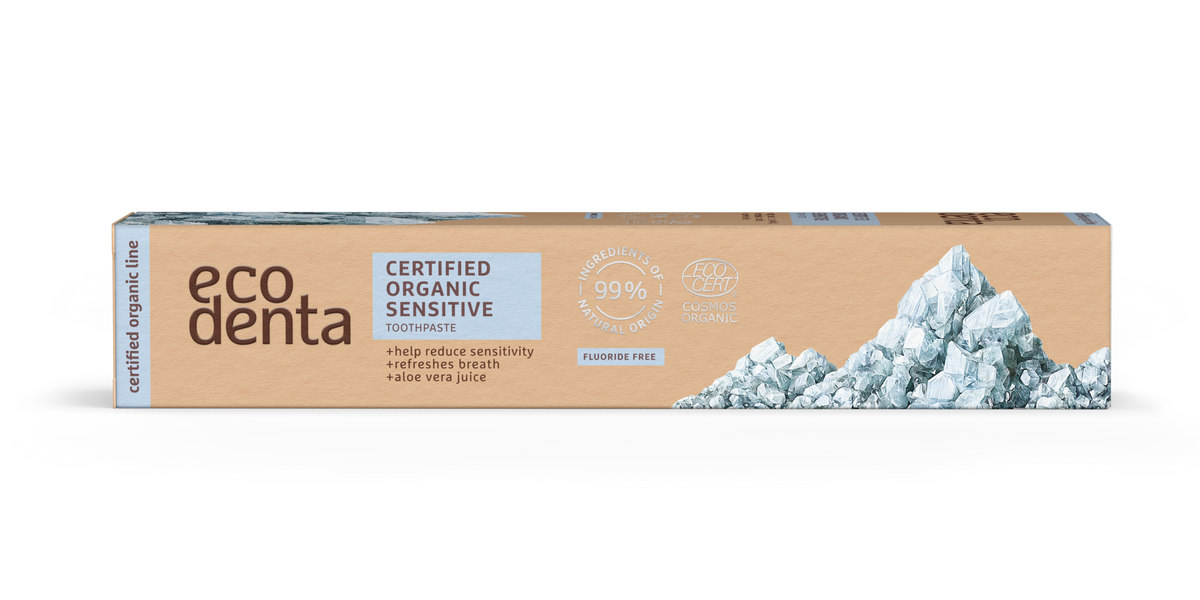 Caja de Ecodenta Dentífrico Organic Sensitive sin flúor 75 ml