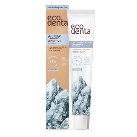 Tubo de Ecodenta Dentífrico Organic Sensitive sin flúor 75 ml