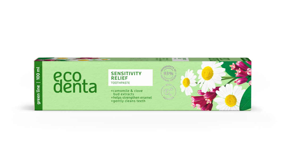 Caja de Ecodenta Sensitivity Relief Dentífrico con flúor 100 ml