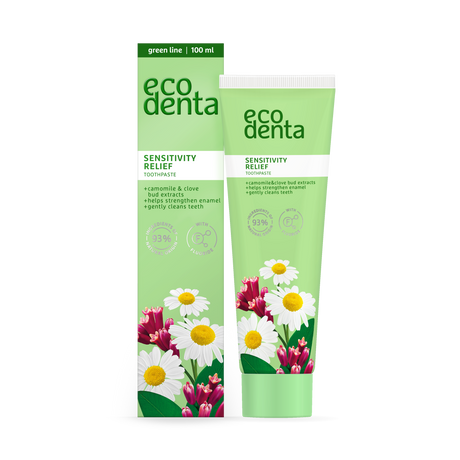Tubo de Ecodenta Sensitivity Relief Dentífrico con flúor 100 ml