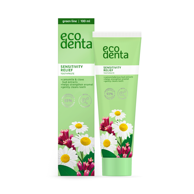 Tubo de Ecodenta Sensitivity Relief Dentífrico con flúor 100 ml