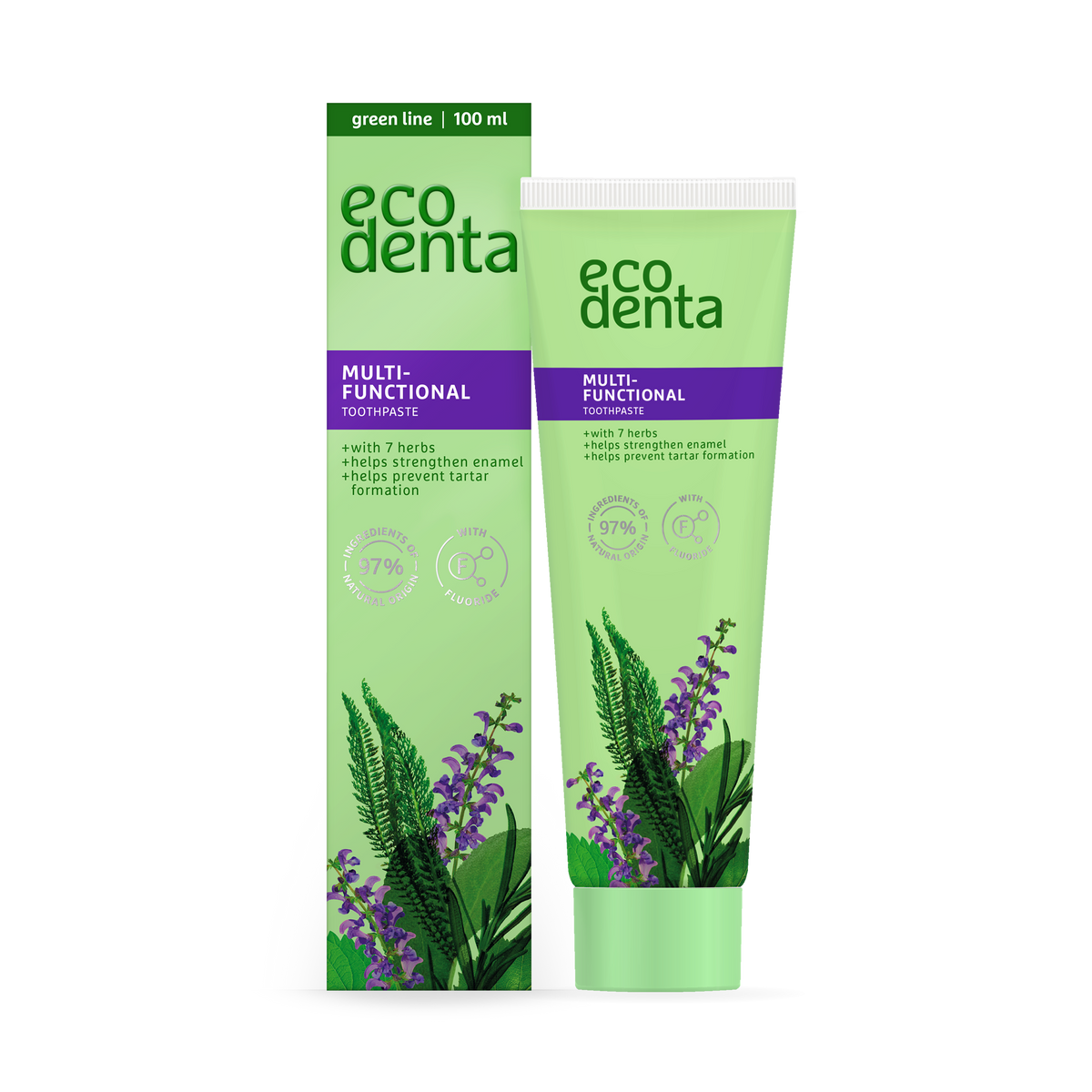 Tubo de Ecodenta Dentífrico multifunción 7 hierbas 100 ml