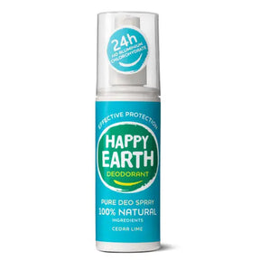 Envase de Happy Earth Desodorante en spray con alumbre 100 ml — Cedar Lime