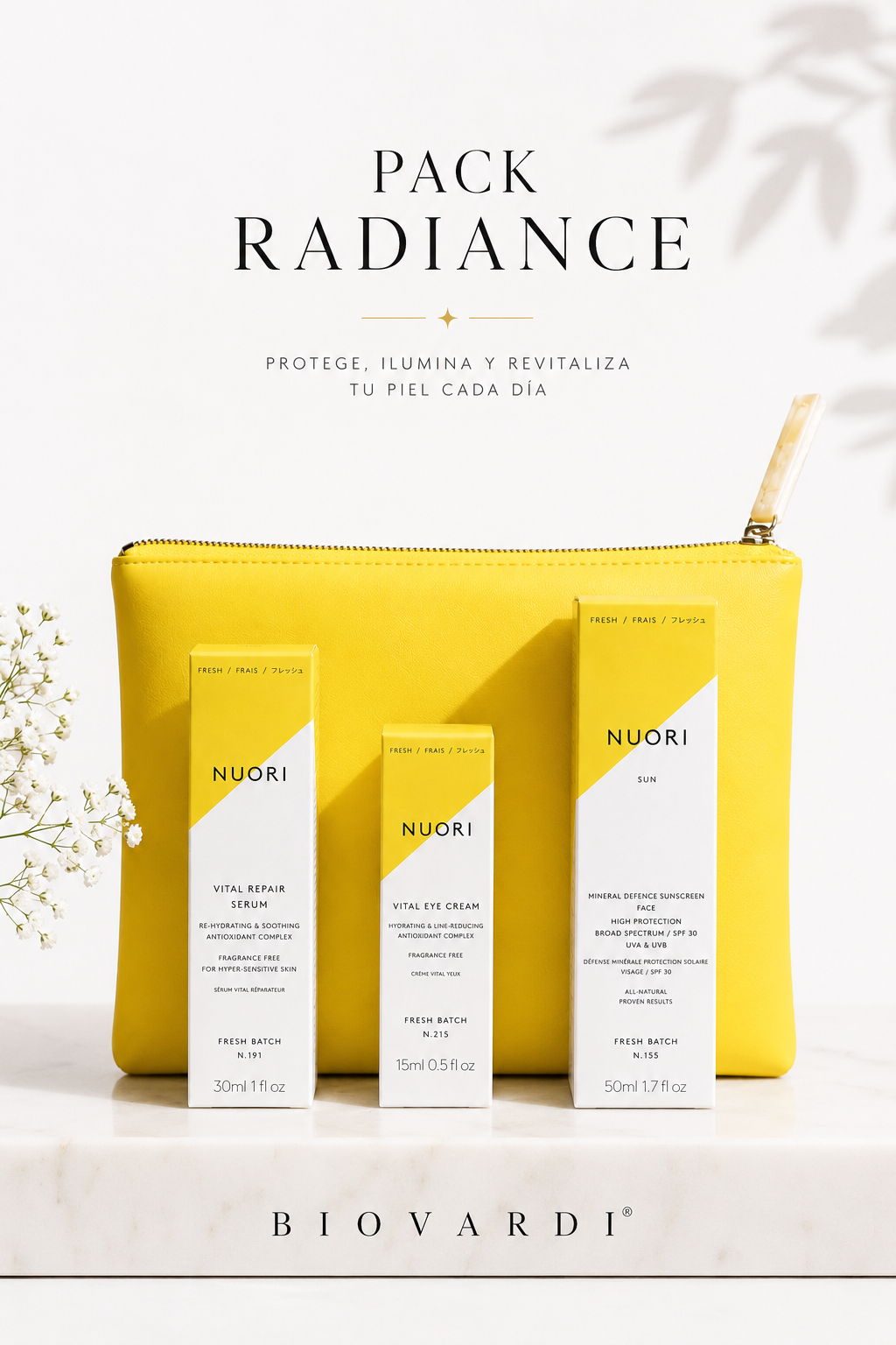 NUORI Pack Radiance – Serum + Eye Cream + Mineral SPF 30