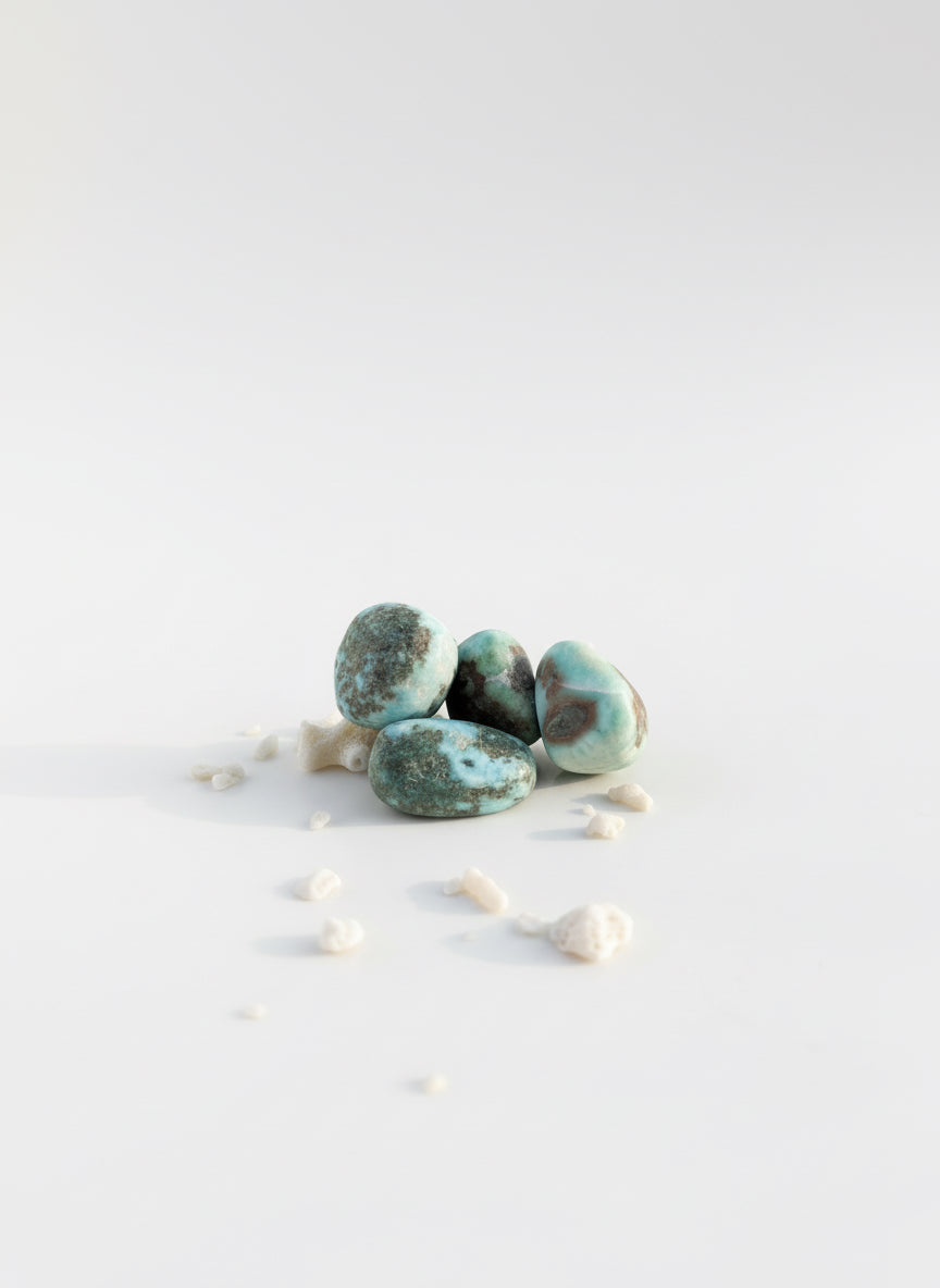 Larimar natural pulido de alta calidad para calma profunda, equilibrio emocional y bienestar consciente