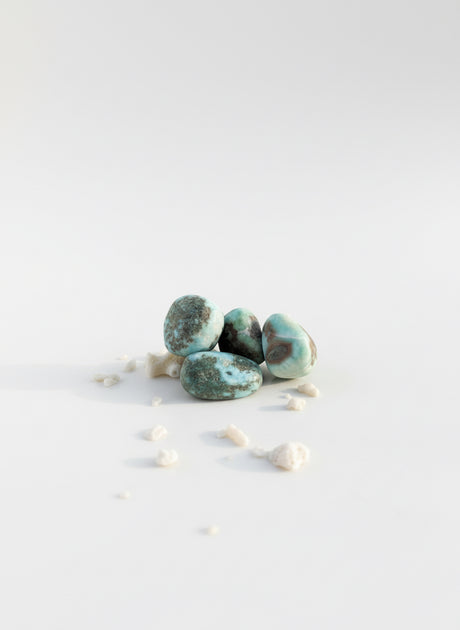 Larimar natural pulido de alta calidad para calma profunda, equilibrio emocional y bienestar consciente