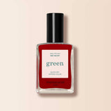 Frasco de esmalte de uñas Manucurist Green color Red Velvet, un rojo intenso vibrante en Biovardi.